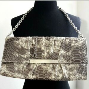 Sondra Roberts Faux Crocodile Snakeskin Clutch Purse
